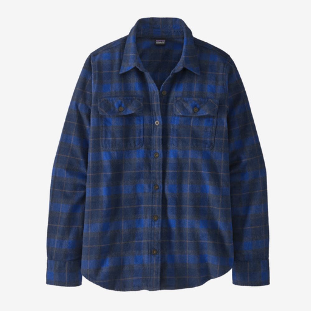 Flaneļa krekls Patagonia Organic Cotton Midweight Fjord sieviešu Vista: New Navy Garroku krekli Krekli