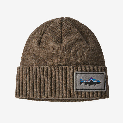 Cepure Patagonia Brodeo Beanie Fitz Roy Trout Patch: Ash Tan Cepures
