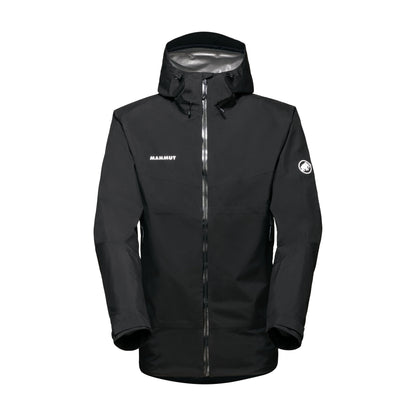 Lietus jaka Mammut Convey Tour HS Hooded vīriešu Black Hardshell jakas Lietus jakas