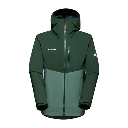 Lietus jaka Mammut Alto Guide HS Hooded vīriešu Dark Jade-Woods Vīriešu Hardshell jakas Lietus jakas