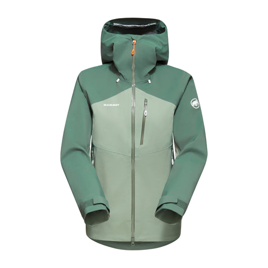 Mammut lietus jaka Alto Guide HS Hooded sieviešu Jade-Dark Jade Hardshell jakas Lietus jakas