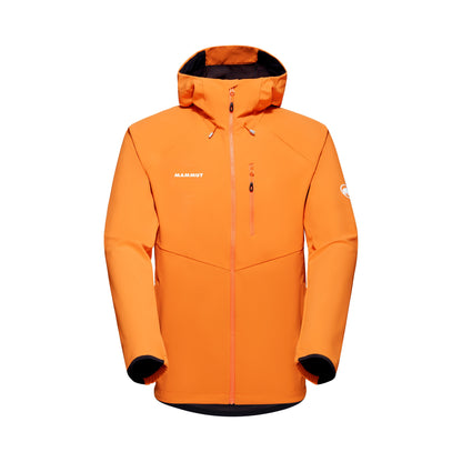 Vējjaka Mammut Ultimate Comfort SO Hooded vīriešu Dark Tangerine Softshell jakas Vējjakas