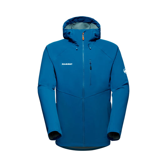 Vējjaka Mammut Ultimate Comfort SO Hooded vīriešu Deep Ice Softshell jakas Vējjakas