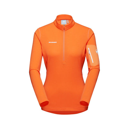 Mammut garroku krekls Aenergy Light ML Half Zip Pull sieviešu Tangerine Flīsa jakas Polartec Flīsa jakas Termokrekli Termoveļa Vidējā slāņa jakas