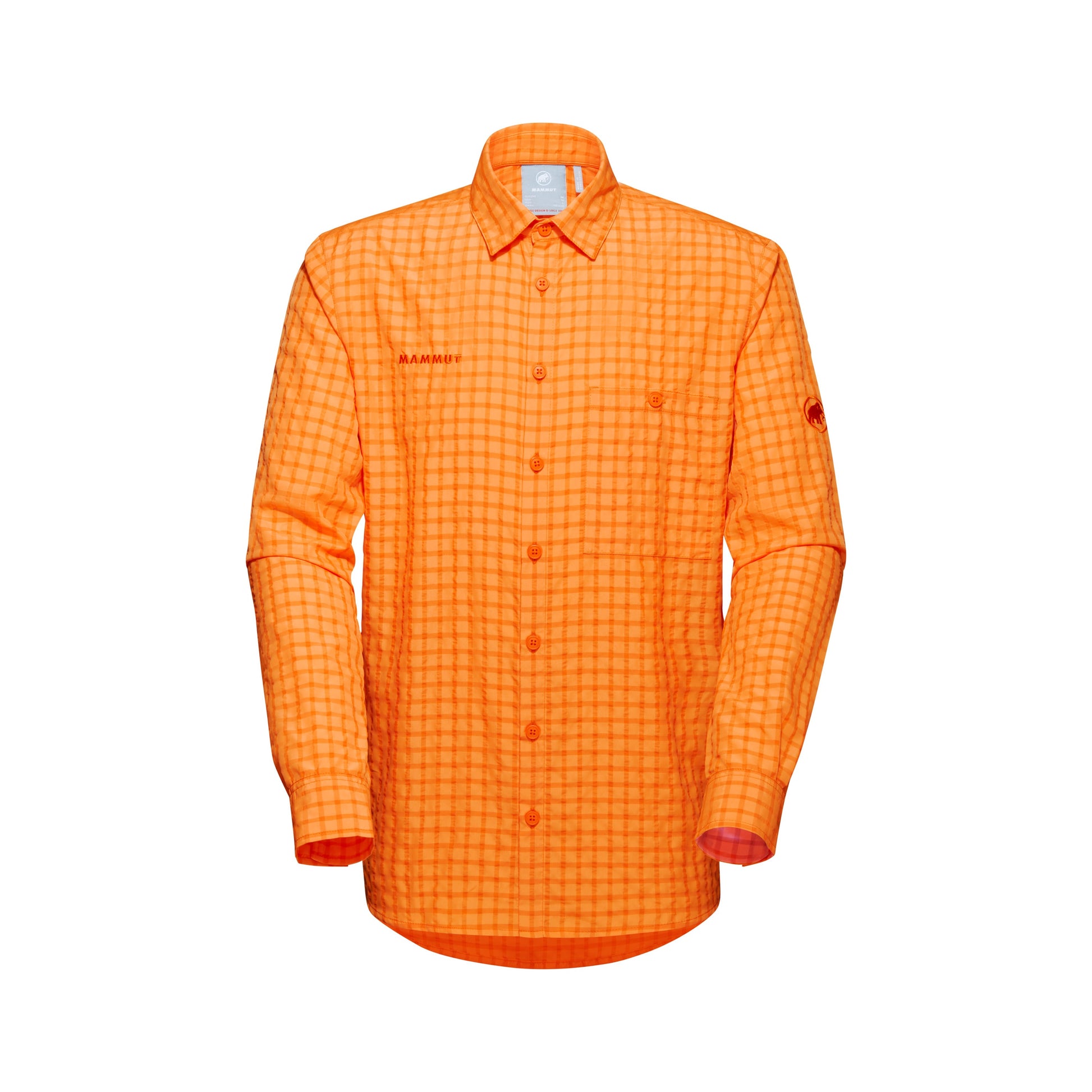 Krekls Mammut Lenni Longsleeve Shirt vīriešu Tangerine-Dark Tangerine Garroku krekli Krekli