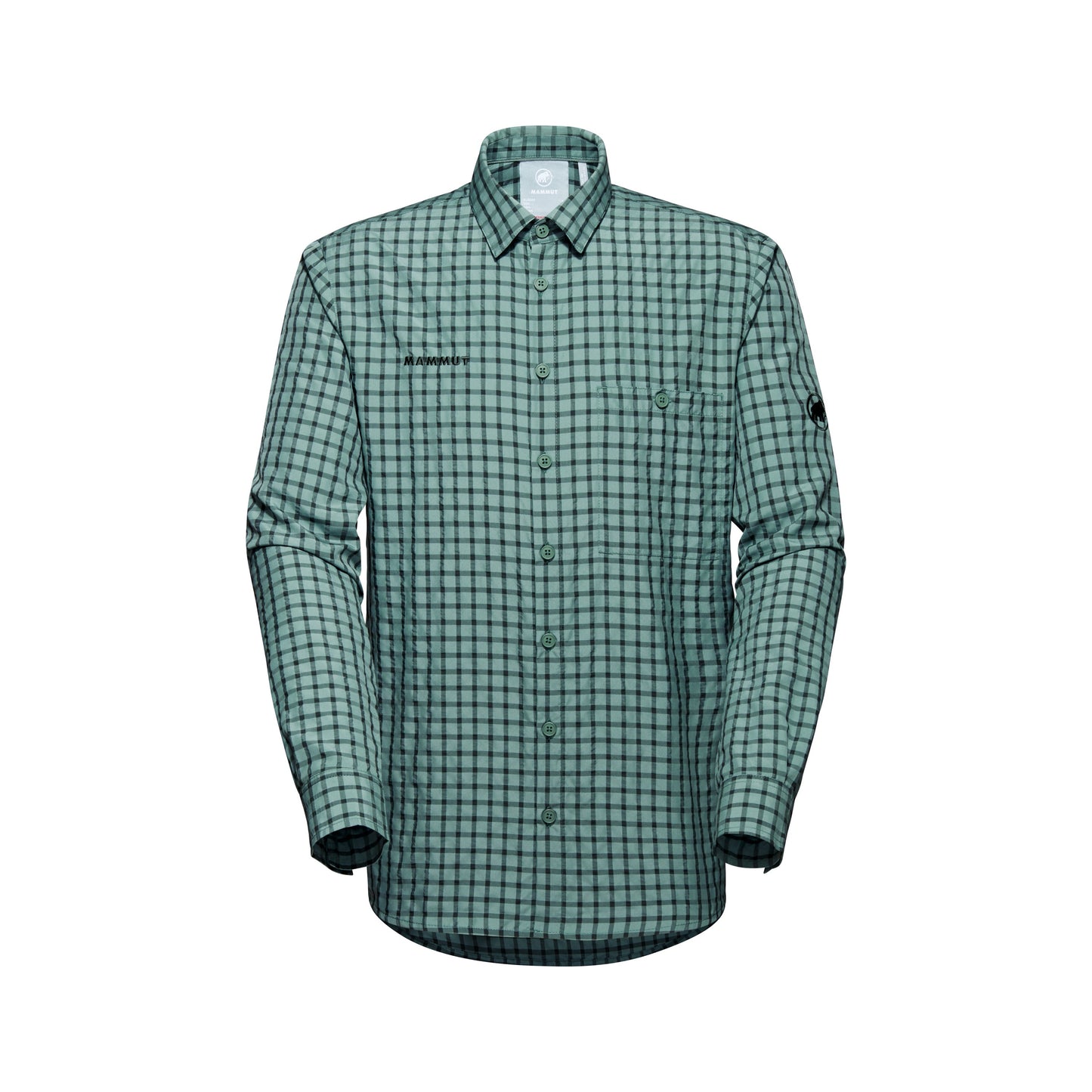 Krekls Mammut Lenni Longsleeve Shirt vīriešu Dark Jade-Woods Garroku krekli Krekli