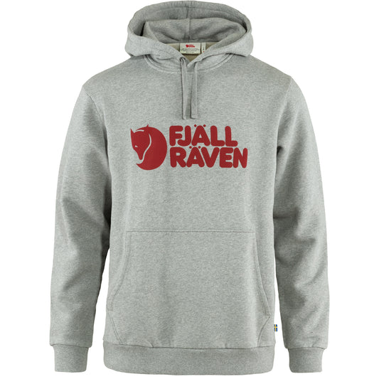 Džemperis Fjallraven Logo Hoodie vīriešu Grey-Melange Džemperi