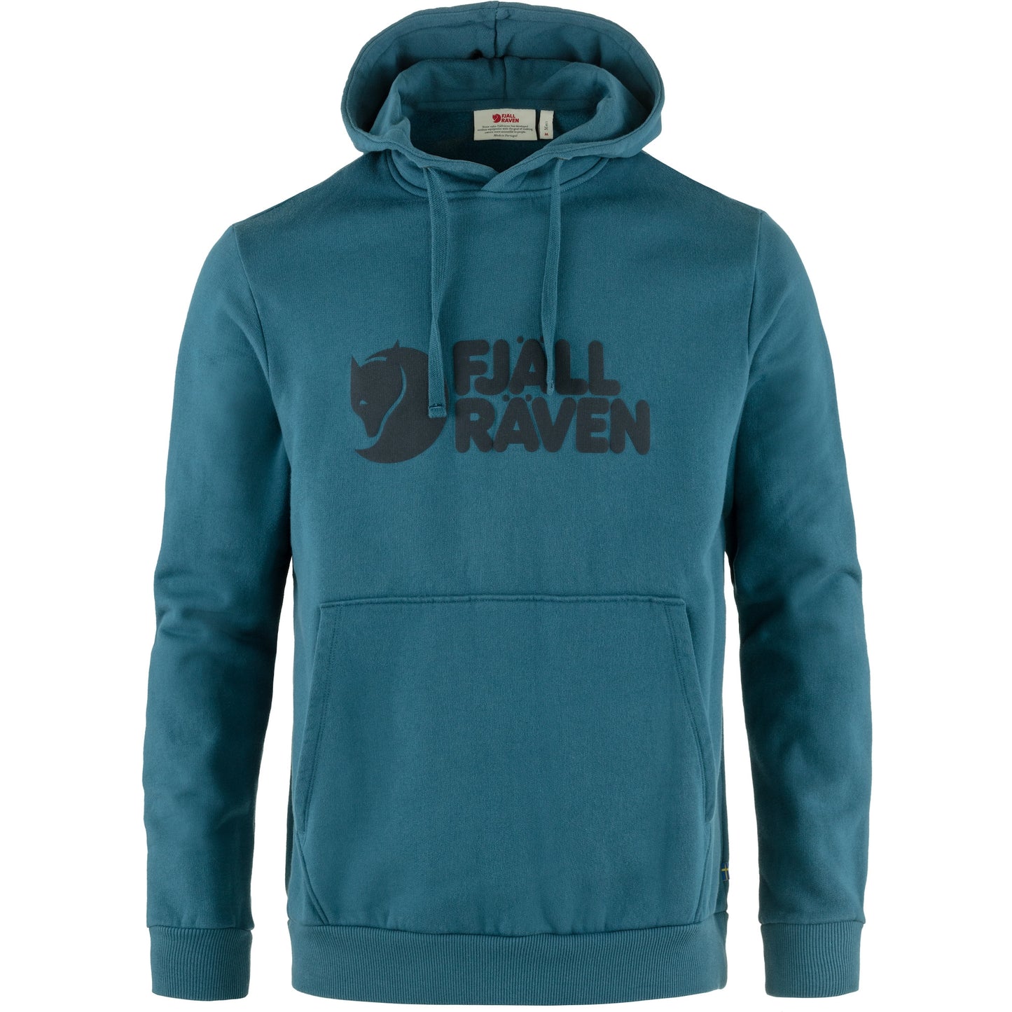 Džemperis Fjallraven Logo Hoodie vīriešu Deep Sea Jakas Vidējā slāņa jakas