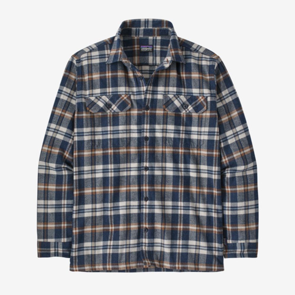 Flaneļa krekls Patagonia Organic Cotton Midweight Fjord vīriešu Fields: New Navy Garroku krekli Krekli