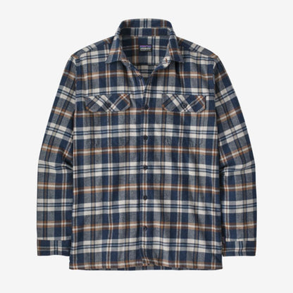 Flaneļa krekls Patagonia Organic Cotton Midweight Fjord vīriešu Fields: New Navy Garroku krekli Krekli
