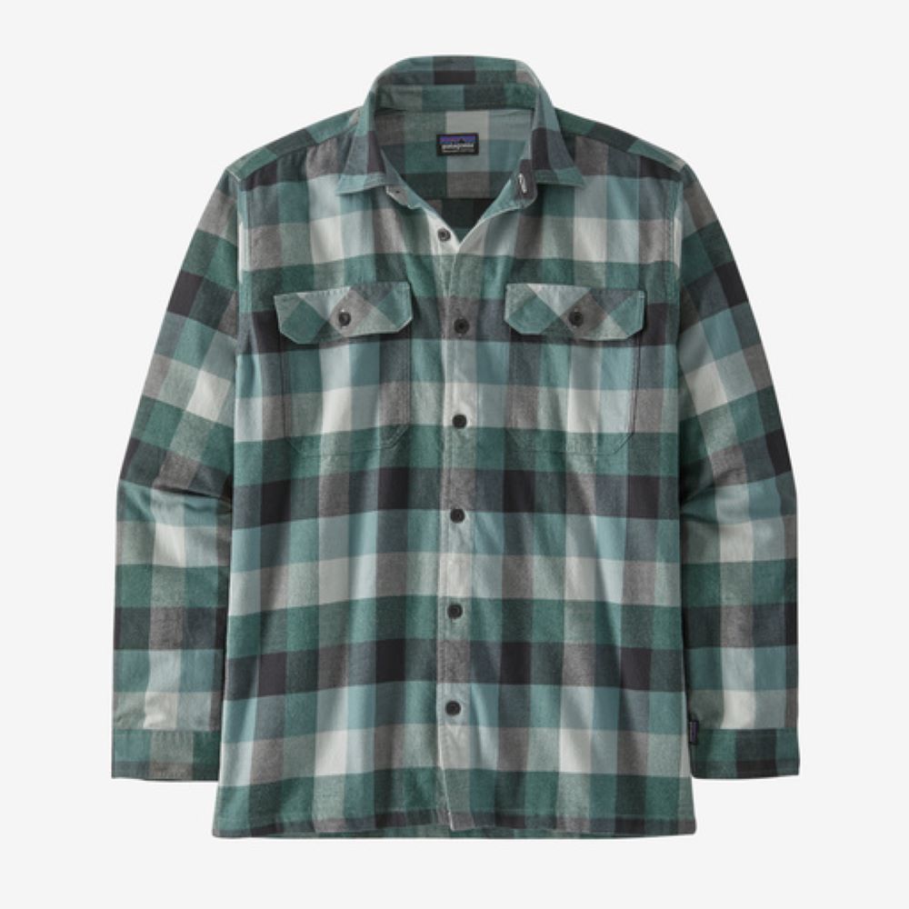 Flaneļa krekls Patagonia Organic Cotton Midweight Fjord vīriešu Guides: Nouveau Green Garroku krekli Krekli