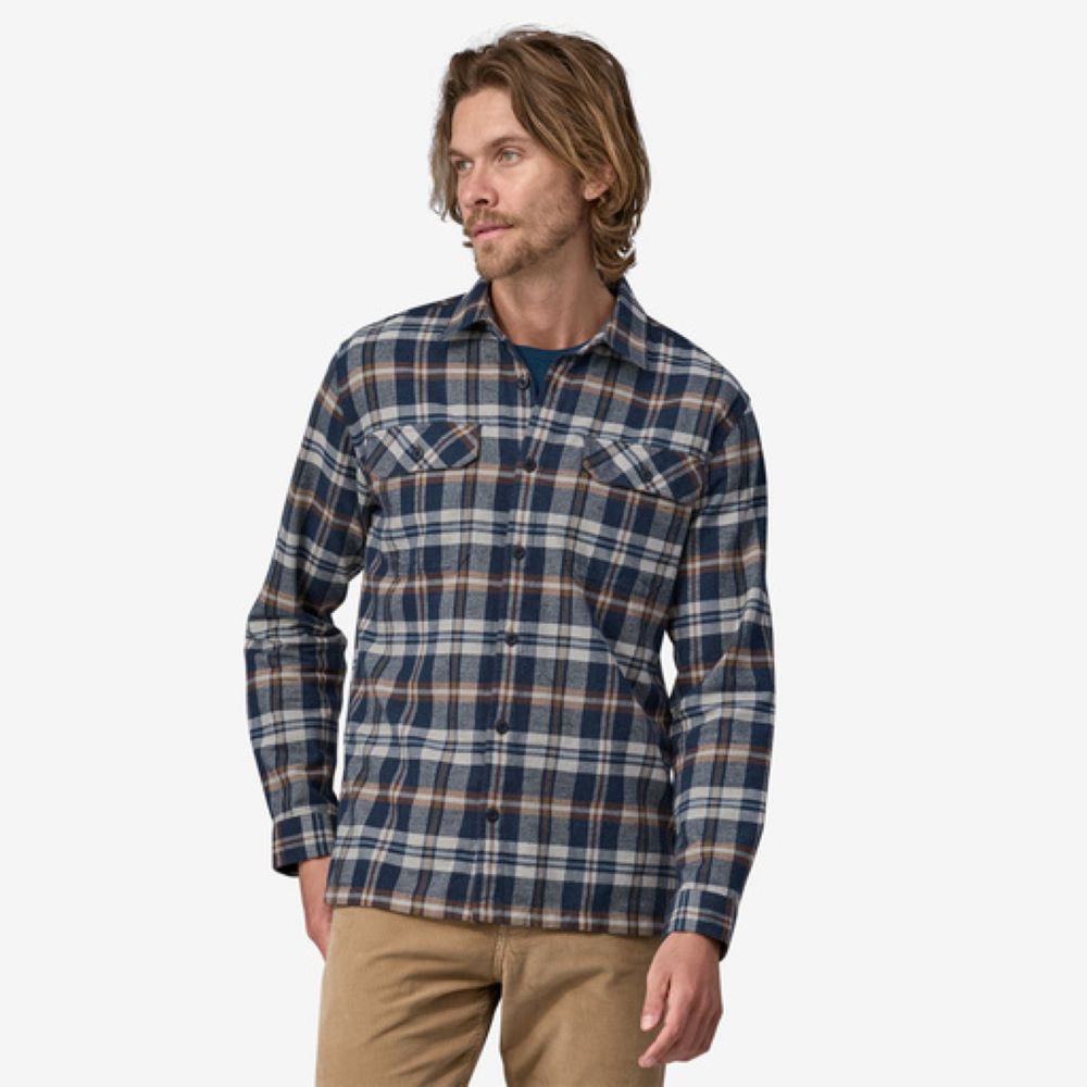 Flaneļa krekls Patagonia Organic Cotton Midweight Fjord vīriešu Garroku krekli Krekli