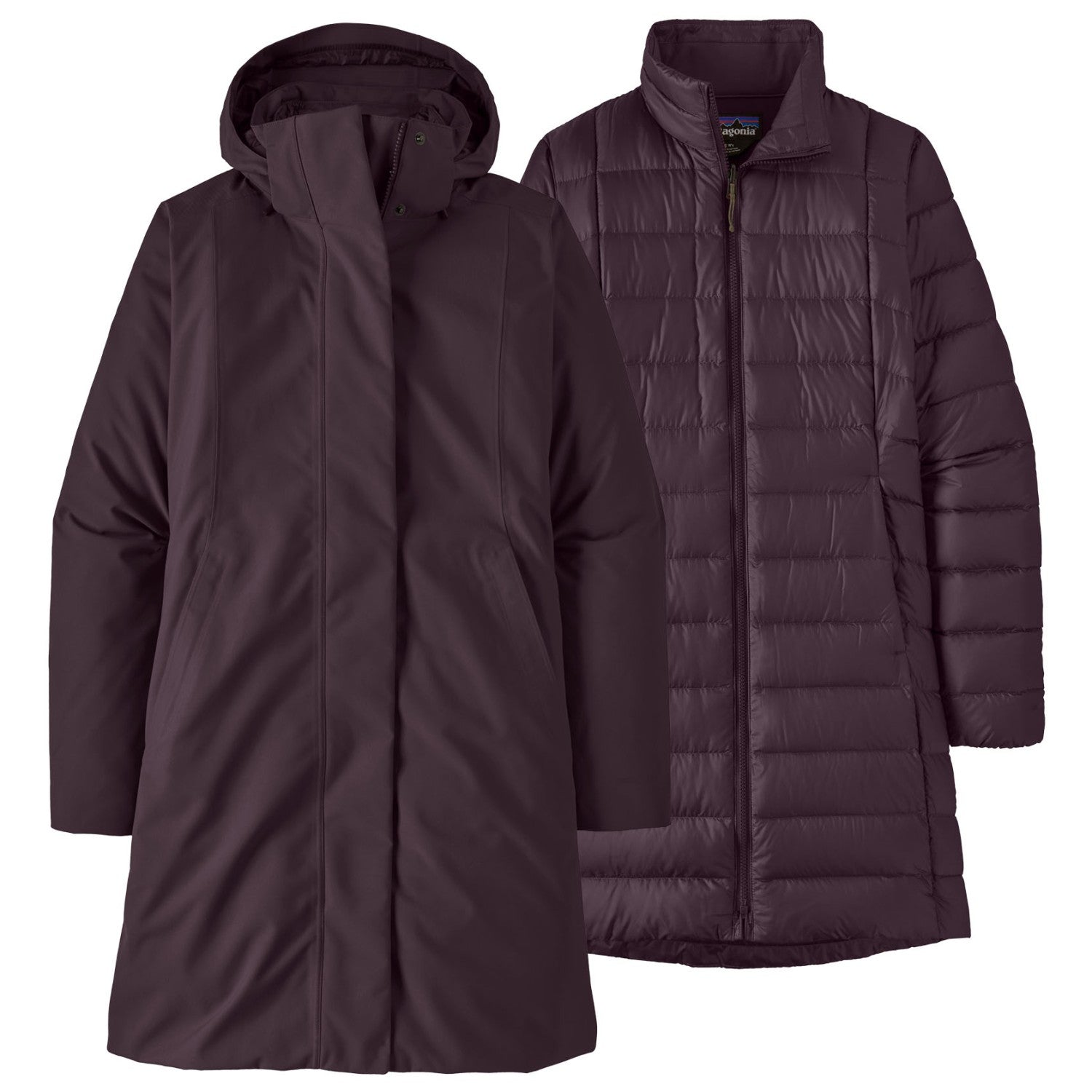 Ziemas parka Patagonia Tres 3-in-1 Parka sieviešu Obsidian Plum Dūnu jakas Hardshell jakas Virsjakas Vējjakas