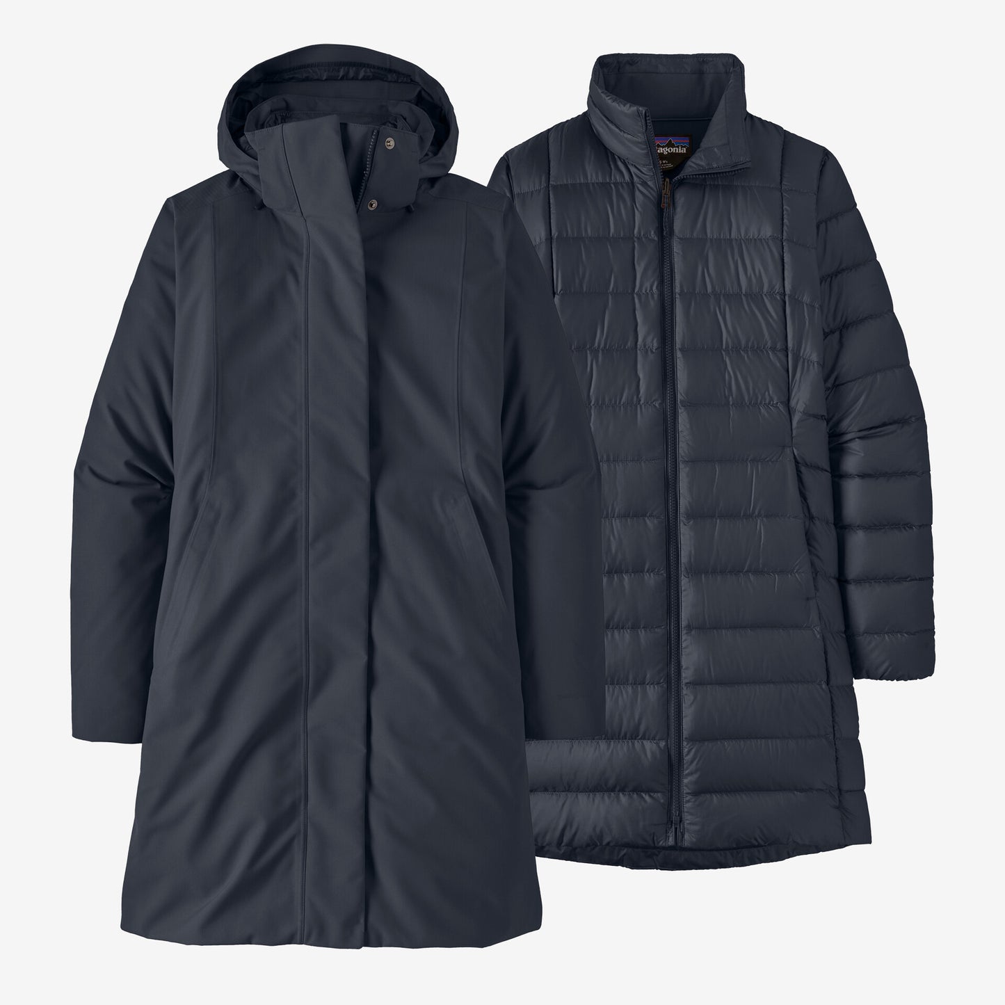 Ziemas parka Patagonia Tres 3-in-1 Parka sieviešu Smolder Blue Dūnu jakas Hardshell jakas Virsjakas Vējjakas