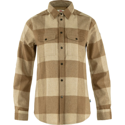 Flaneļa krekls Fjallraven Canada Shirt sieviešu Bucketwheat Brown-Light Beige Garroku krekli Krekli Vidējā slāņa jakas