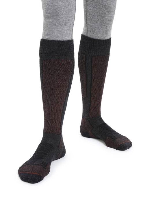 Slēpošanas zeķes Icebreaker merino ski+medium OTC vīriešu Jet Heather Espresso Zeķes