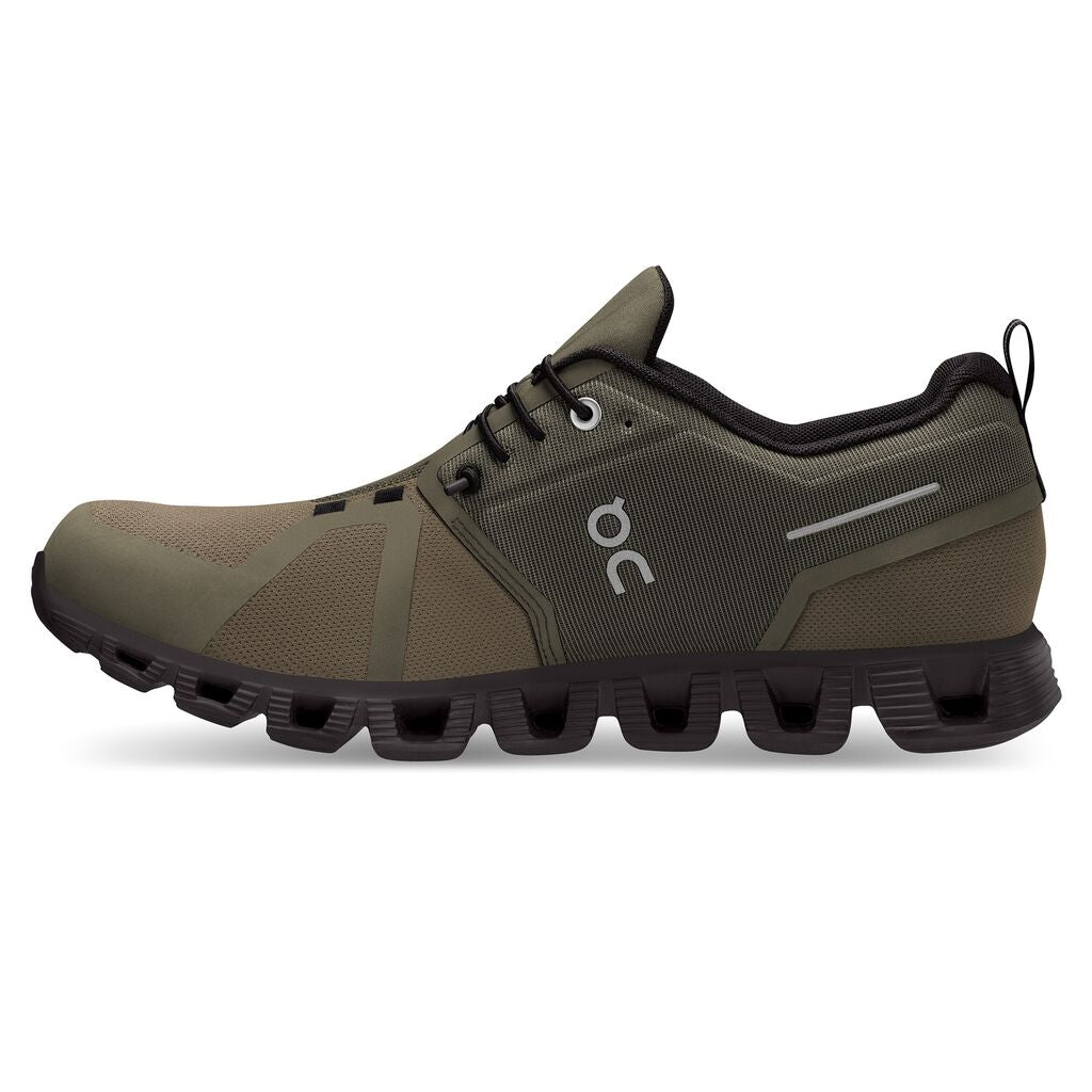 ON Cloud 5 Waterproof vīriešu apavi Olive-Black Apavi bez Goretex Pārgājienu apavi Taku skriešanas apavi Zemie apavi Ūdensizturīgi apavi