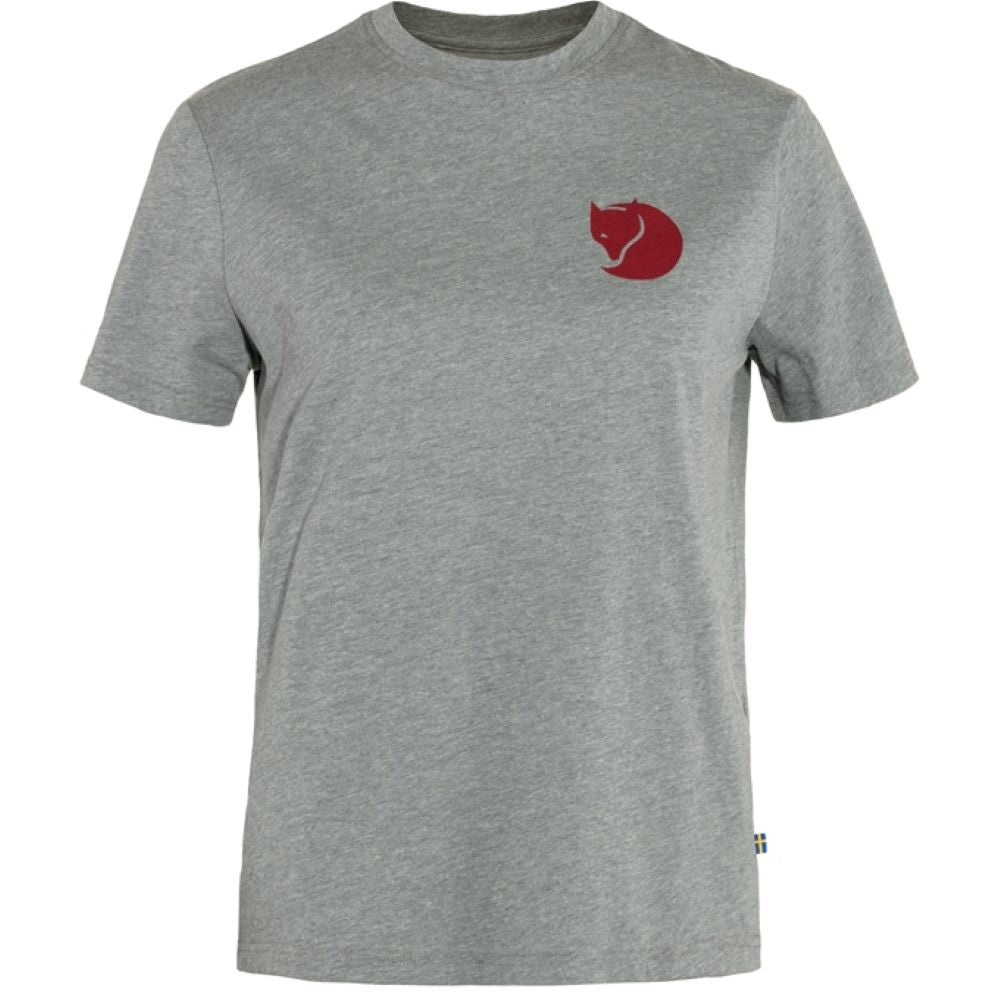 T-krekls Fjallraven Fox Boxy Logo Tee sieviešu Grey-Melange Krekli Krekli ar īsām piedurknēm T-krekli