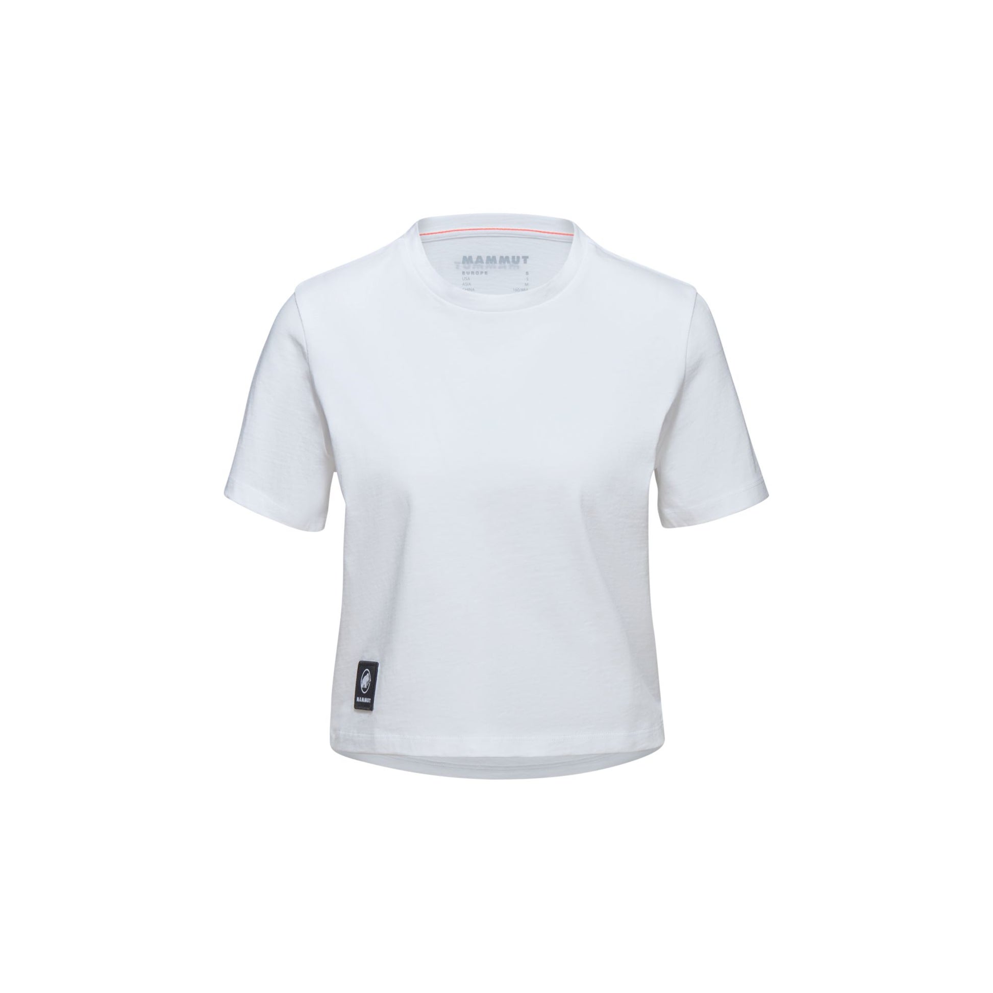 T-krekls Mammut Massone Cropped Patch sieviešu White Krekli T-krekli Topi