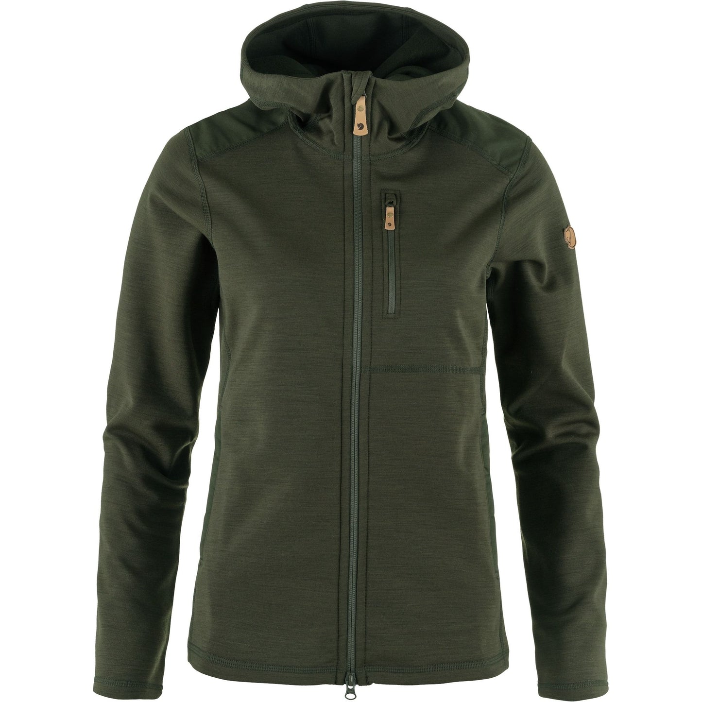 Flīsa jaka Fjallraven Keb Fleece Hoodie sieviešu Deep Forest M Flīsa jakas Jakas Vidējā slāņa jakas