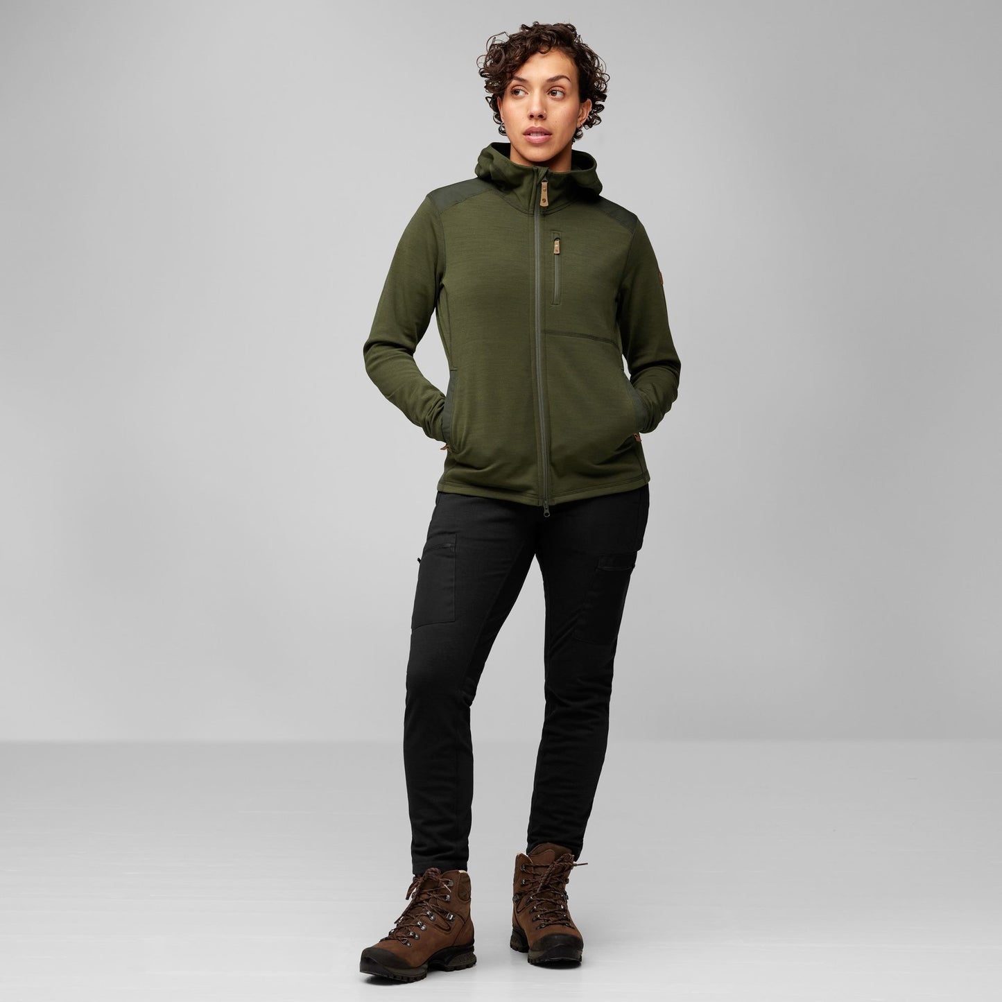 Flīsa jaka Fjallraven Keb Fleece Hoodie sieviešu Flīsa jakas Jakas Vidējā slāņa jakas