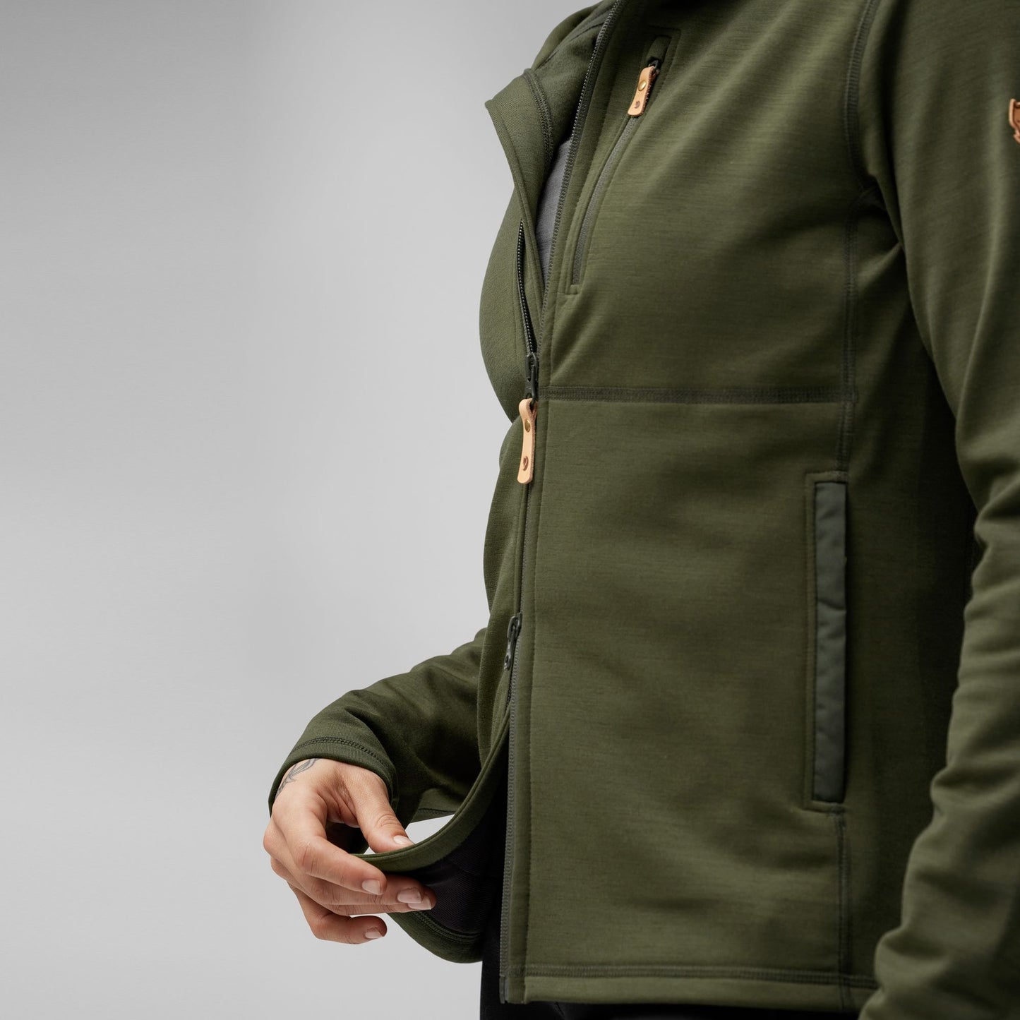 Flīsa jaka Fjallraven Keb Fleece Hoodie sieviešu Flīsa jakas Jakas Vidējā slāņa jakas
