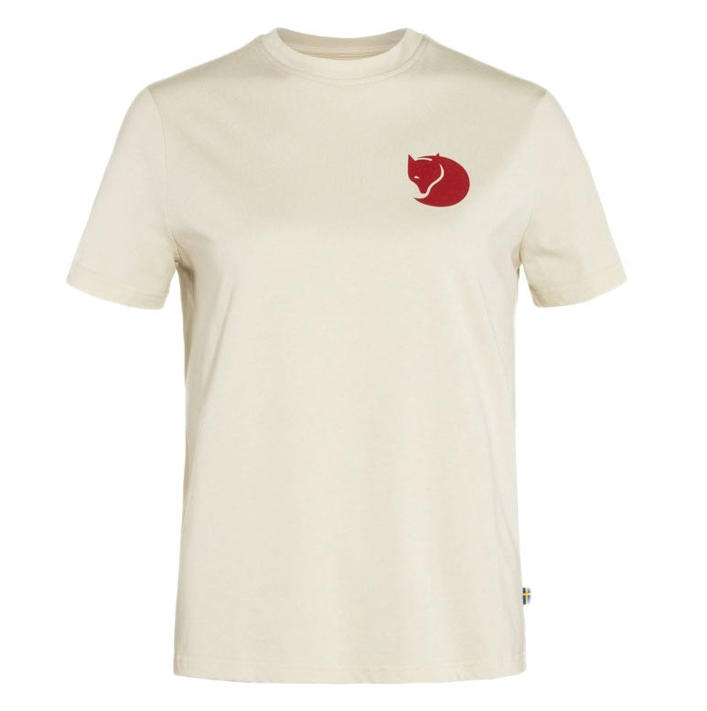 T-krekls Fjallraven Fox Boxy Logo Tee sieviešu Chalk White Krekli Krekli ar īsām piedurknēm T-krekli