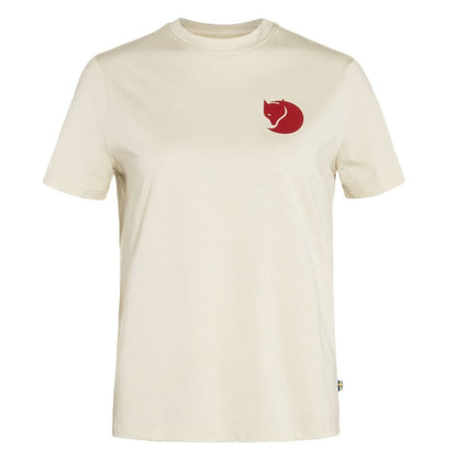 T-krekls Fjallraven Fox Boxy Logo Tee sieviešu Chalk White Krekli Krekli ar īsām piedurknēm T-krekli