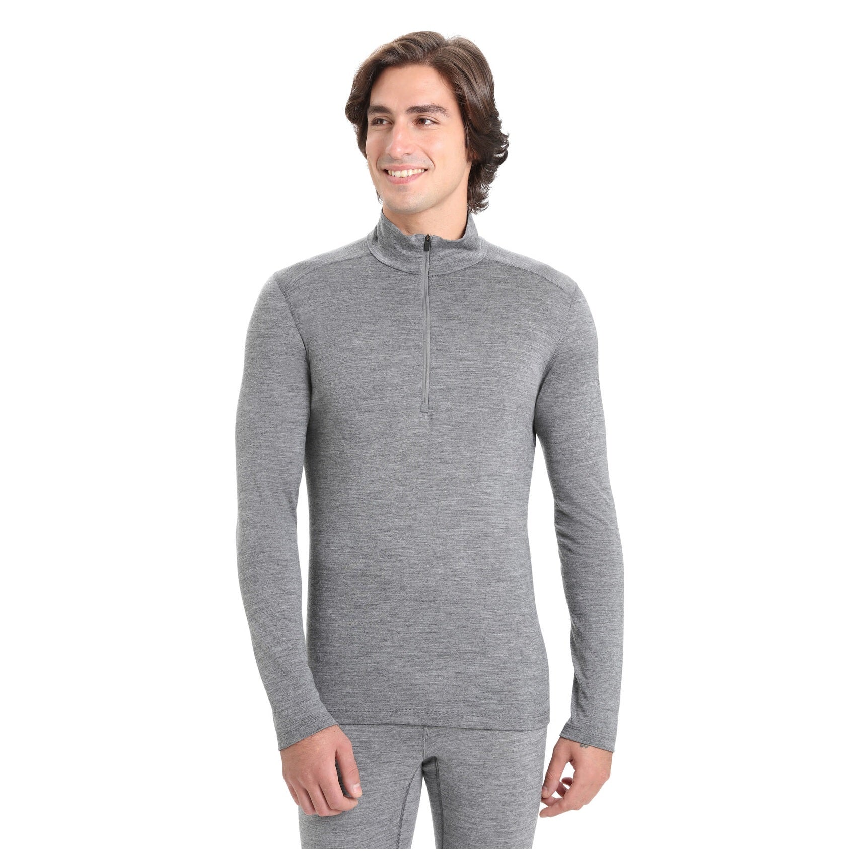 Merino termoveļa Icebreaker 200 Oasis LS Half Zip vīriešu Gritstone Heather