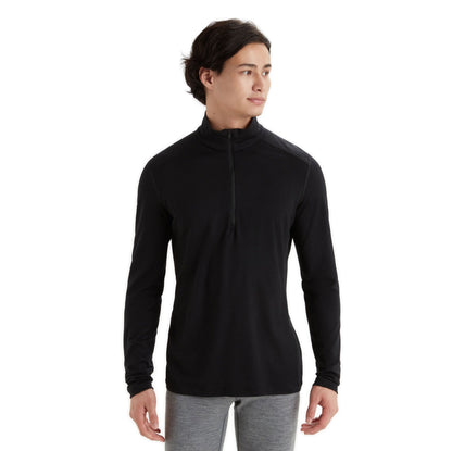 Merino termoveļa Icebreaker 200 Oasis LS Half Zip vīriešu Black