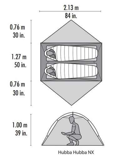 MSR Hubba Hubba NX 2-vietīga telts 2-vietīgas teltis Teltis