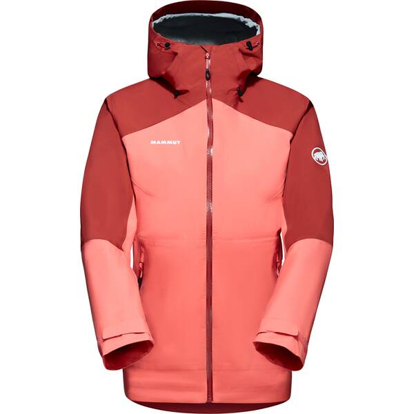 Mammut lietus jaka Convey Tour HS Hooded sieviešu Salmon-Terracotta Hardshell jakas Lietus jakas