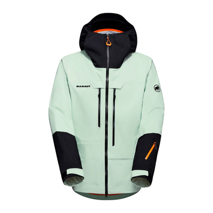 Lietus jaka Mammut Haldigrat Air HS Hooded vīriešu Neo Mint-Black Hardshell jakas Lietus jakas Slēpošanas jakas