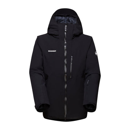 Slēpošanas jaka Mammut Stoney HS Thermo vīriešu Black-White Hardshell jakas Lietus jakas Slēpošanas jakas Virsjakas