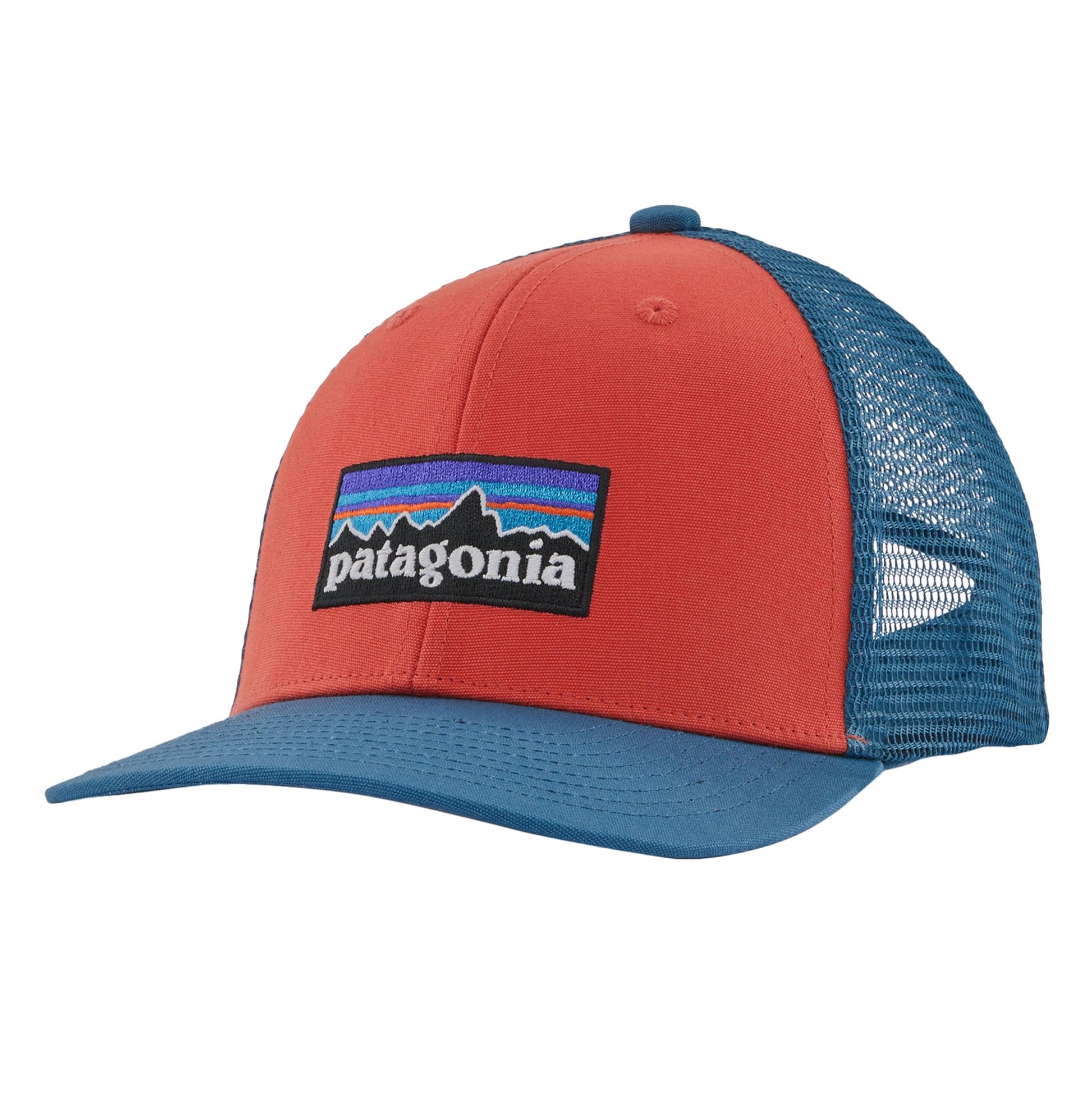 Patagonia bērnu cepure Trucker Hat P-6 logo - Sumac red Cepures