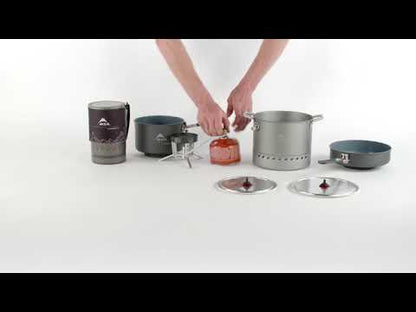 Gas burner with pot and pan MSR WindBurner® Stove System Combo