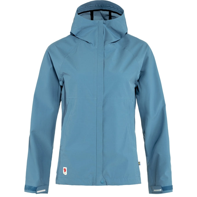 Lietus jaka Fjallraven HC Hydratic Trail sieviešu Dawn Blue Lietus jakas Vidējā slāņa jakas Virsjakas