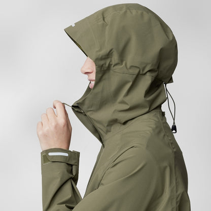 Lietus jaka Fjallraven HC Hydratic Trail sieviešu Lietus jakas Vidējā slāņa jakas Virsjakas