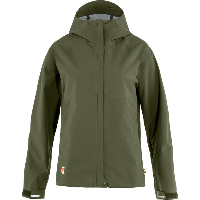 Lietus jaka Fjallraven HC Hydratic Trail sieviešu M Laurel Green Lietus jakas Vidējā slāņa jakas Virsjakas