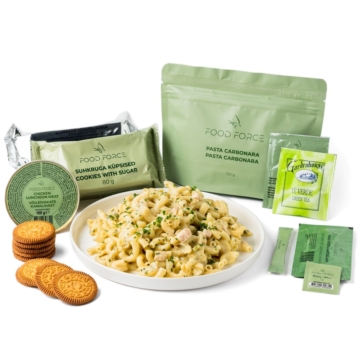 Tūristu pārtikas komplekts Pasta Carbonara Food Force ration pack