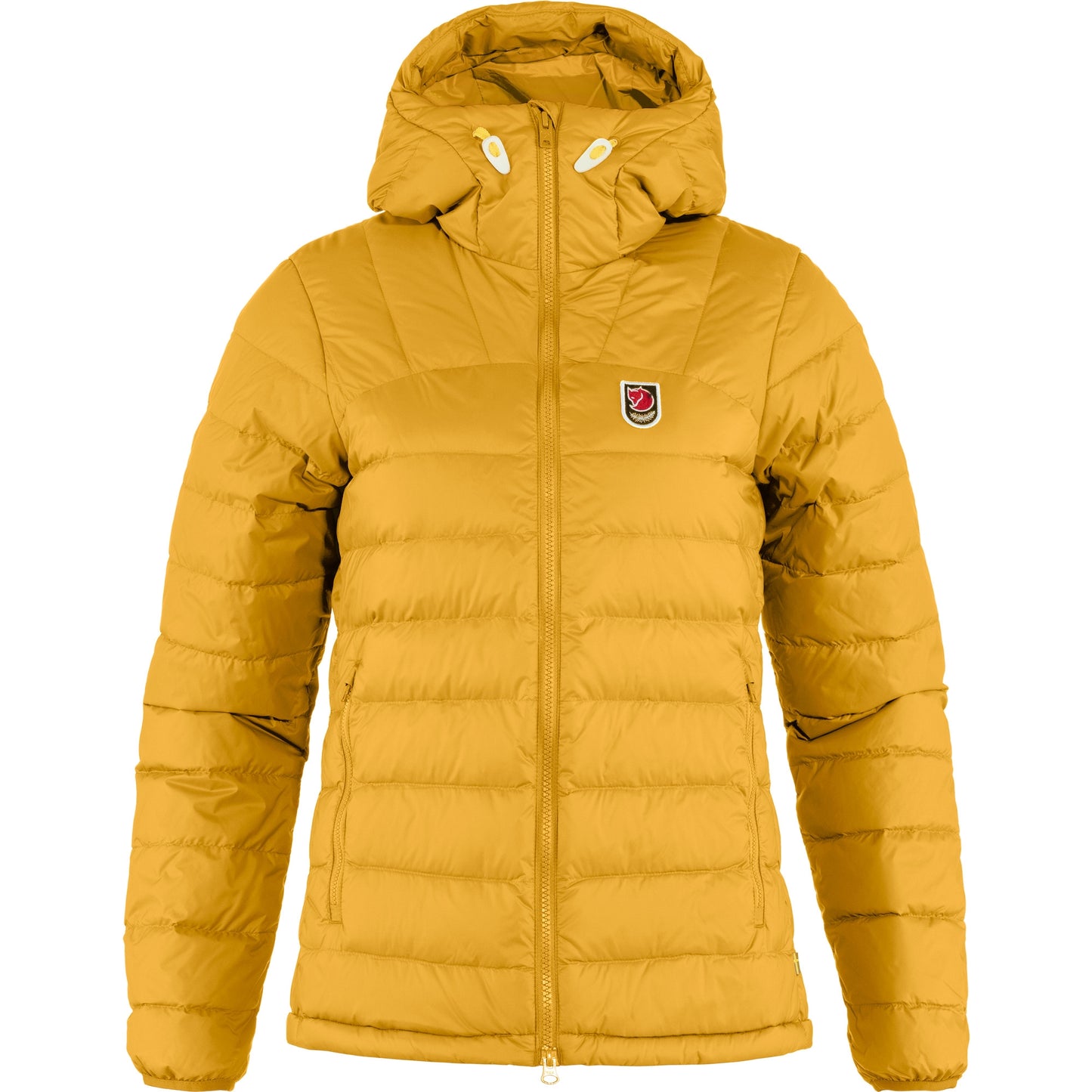 Fjallraven Expedition Pack Down Hoodie sieviešu dūnu jaka Mustard Yellow Dūnu jakas Virsjakas